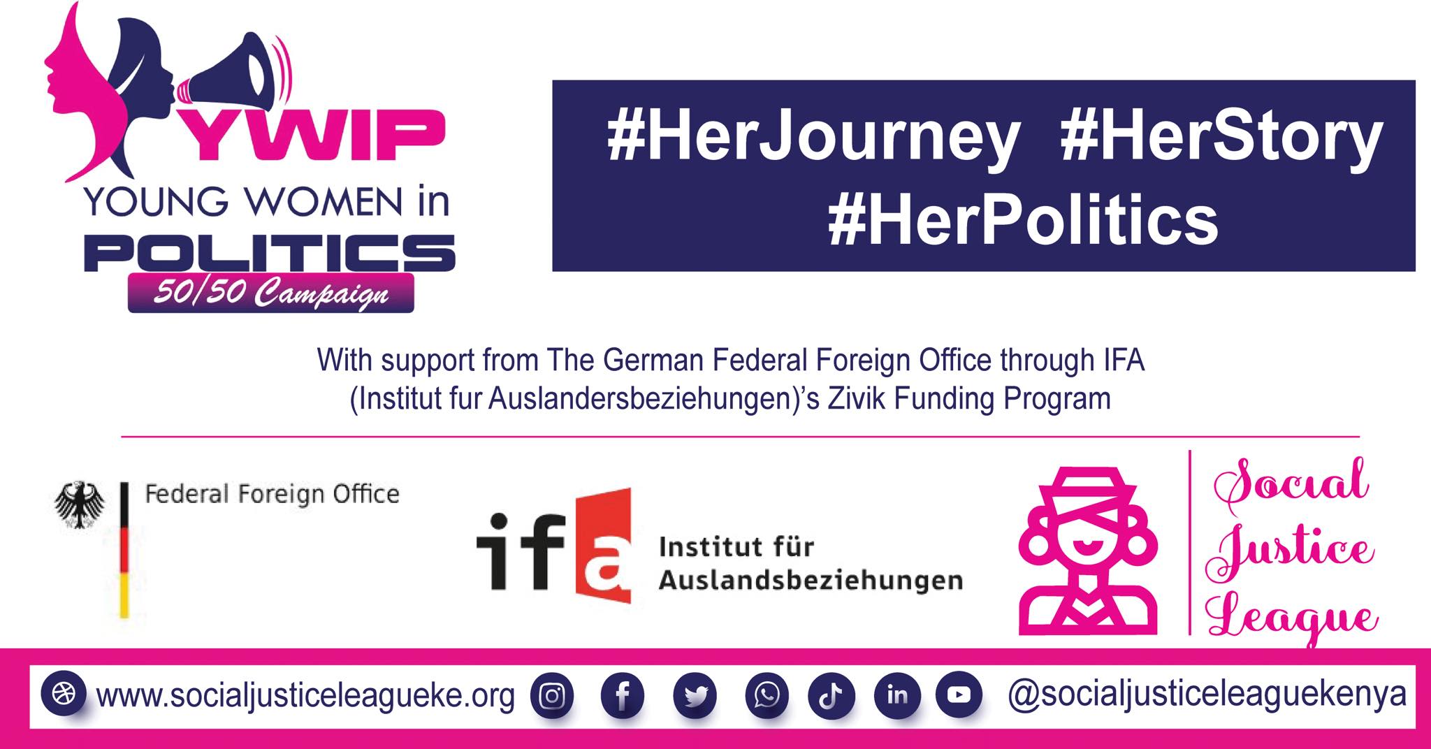 Young Women in Politics 50:50 Campaign Banner